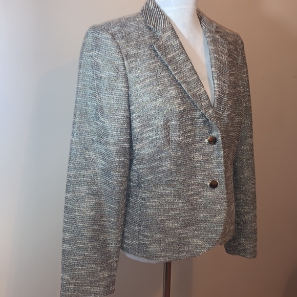 Calvin Klein Tweed Gold Tone Lameé Suit Jacket/Blazer 🥳🛍Host Pick🥳🛍 - Picture 2 of 15